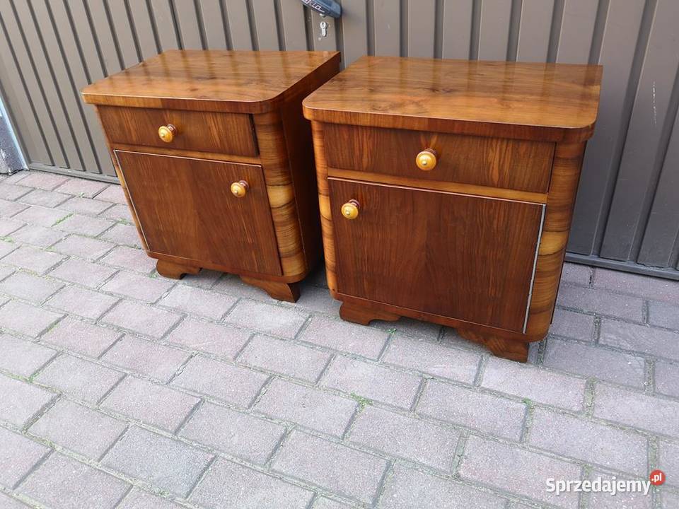 Stoliki Szafki Nocne Art Deco Orzech Stare Antyk wielkopolskie