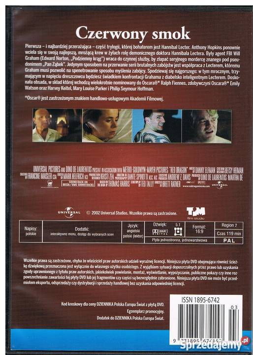 Czerwony smok Anthony Hopkins Edward Norton z gazety Filmy Łódź