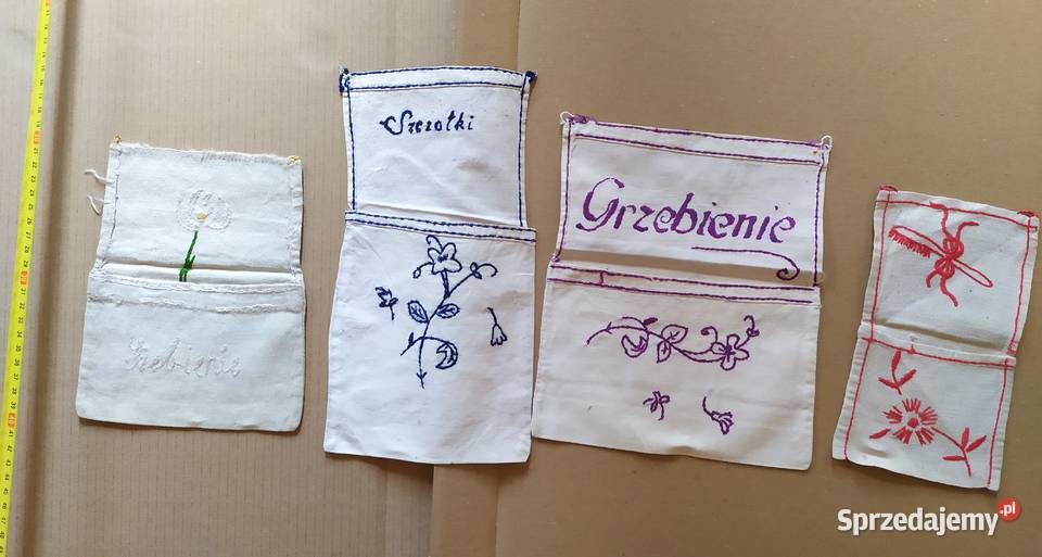 382 Materiałowe KIESZONKI na przybory RETRO łódzkie sprzedam