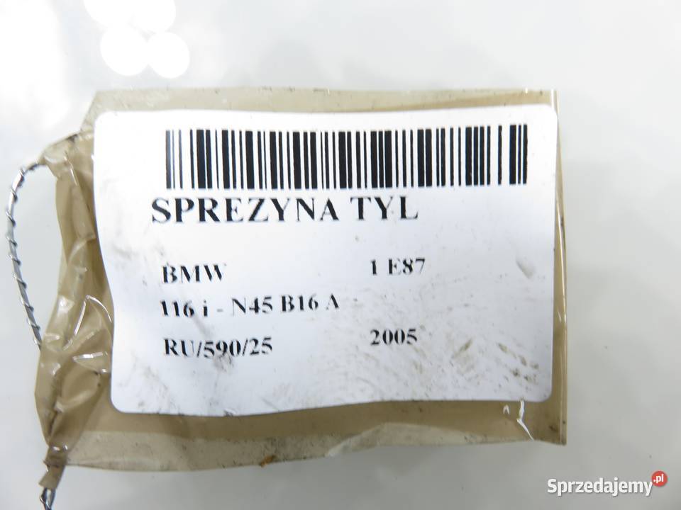 SPRĘŻYNY TYŁ BMW 1 E87 116 i 996968 KOMPLET osobowe