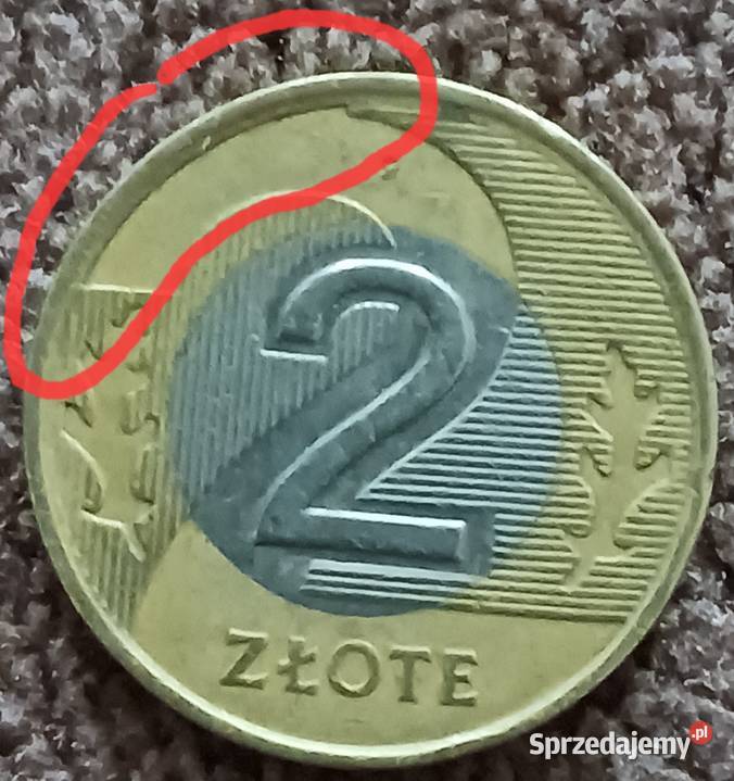 2 Złote 1994 r Pierwszy bicia z błędem Konin