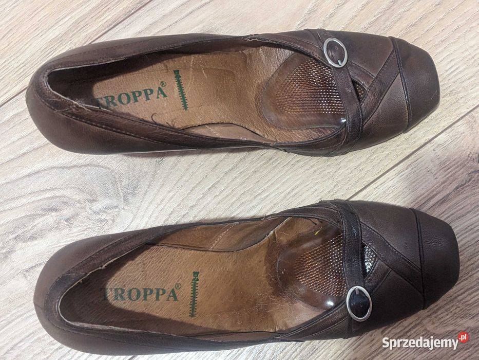 Szpilki skóra naturalna r 40 skóra Wąbrzeźno