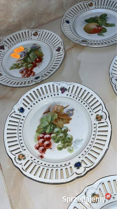 Talerzyki z owocami Ażurowe Z owocami 6 sztuk Gdańsk sprzedam