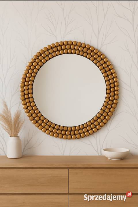 Lustro okrągłe dekoracyjne złote ścienne 50 Wyposażenie wnętrz podkarpackie Przemyśl sprzedam