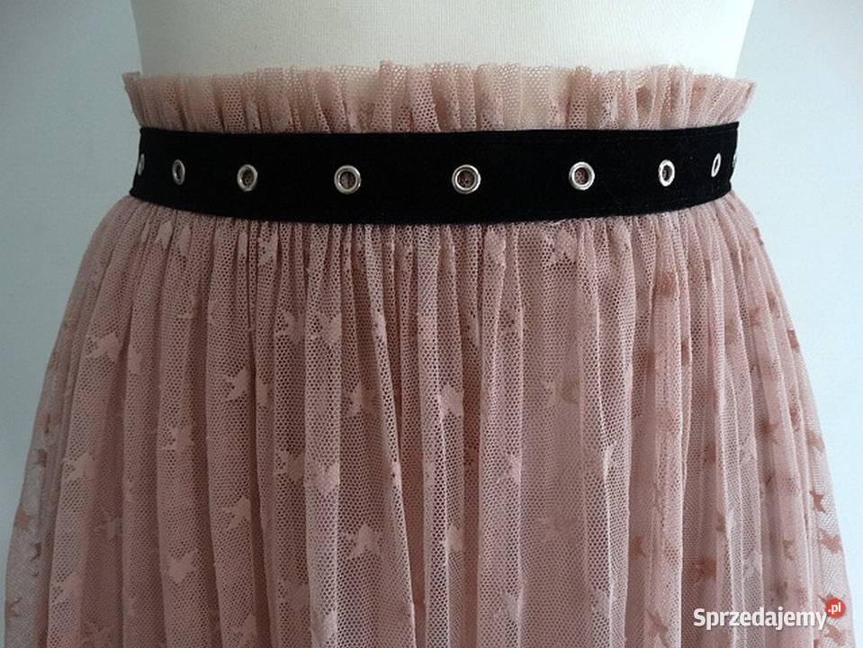 Spódnica Tiulowa Imprezowa Pudrowa do Kolan M Łomża sprzedam