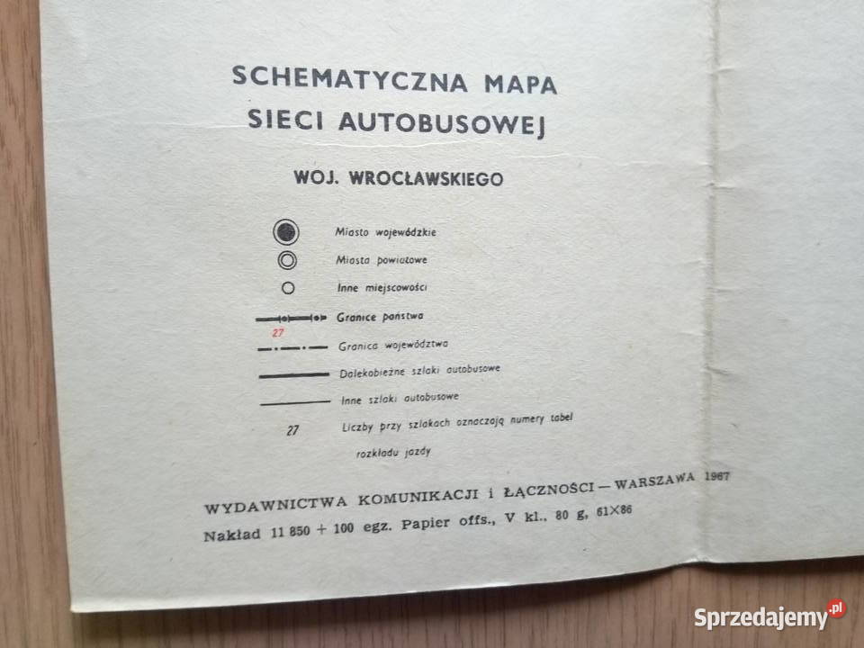 Dwustronna mapa sieci autobusowych 1967r Rok wydania 1967 Dąbrowa Górnicza sprzedam