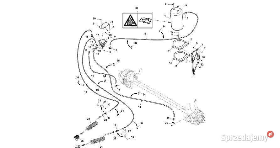 John Deere 960 Zbiornik DC54370 Hamulce Pozostałe Jastrzębniki