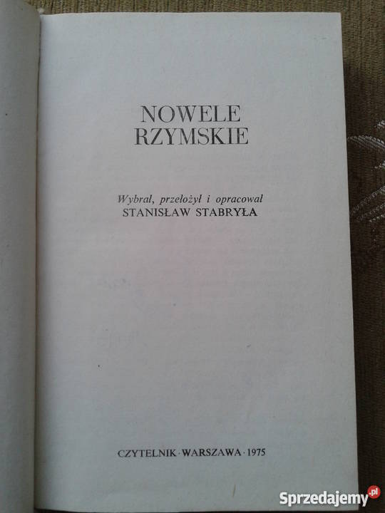 NOWELE RZYMSKIE Wybrał Stanisław STABRYŁA sprzedam