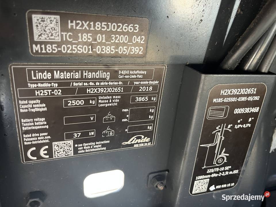 Wózek widłowy LINDE H25T duplex pełna kabina gaz Brzeźnica