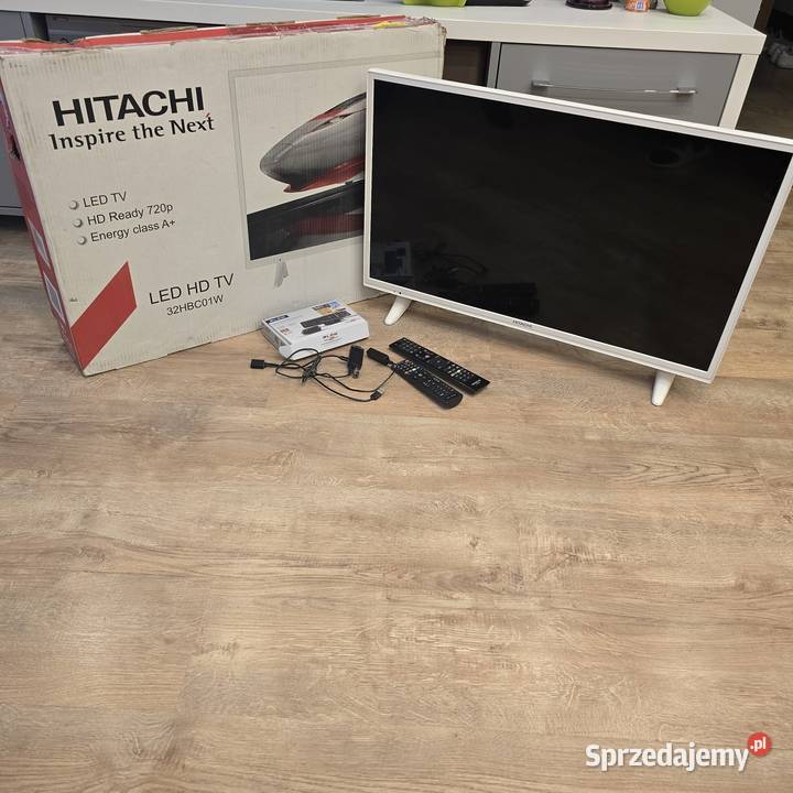 Telewizor 32 biały HITACHI 32HBC01W dekoder Koluszki