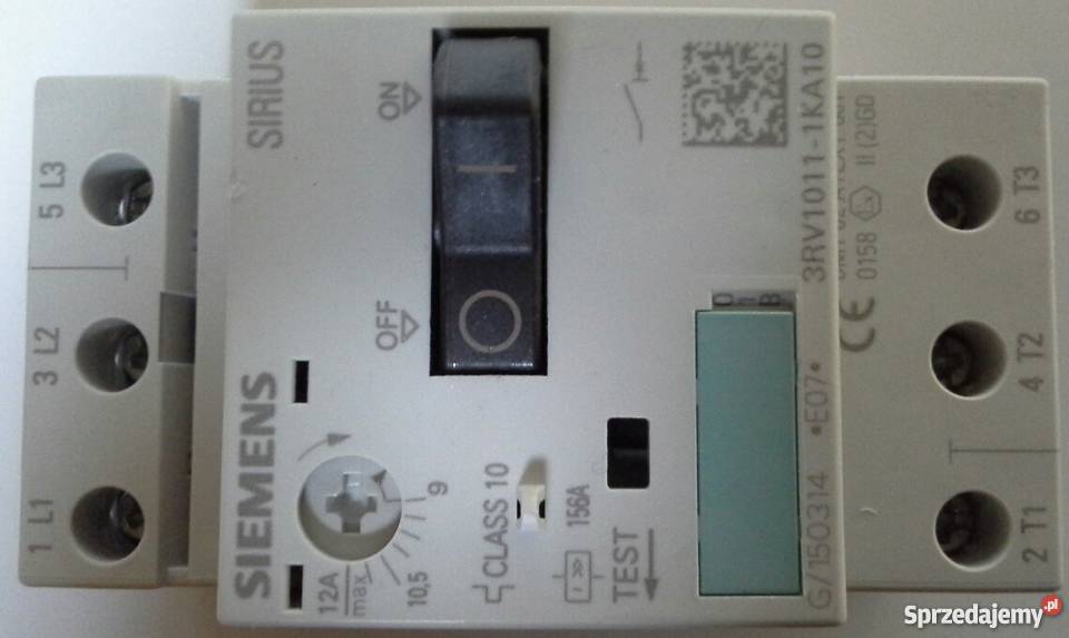 Wyłącznik silnikowy 3RV10111KA10 Siemens Zabrze