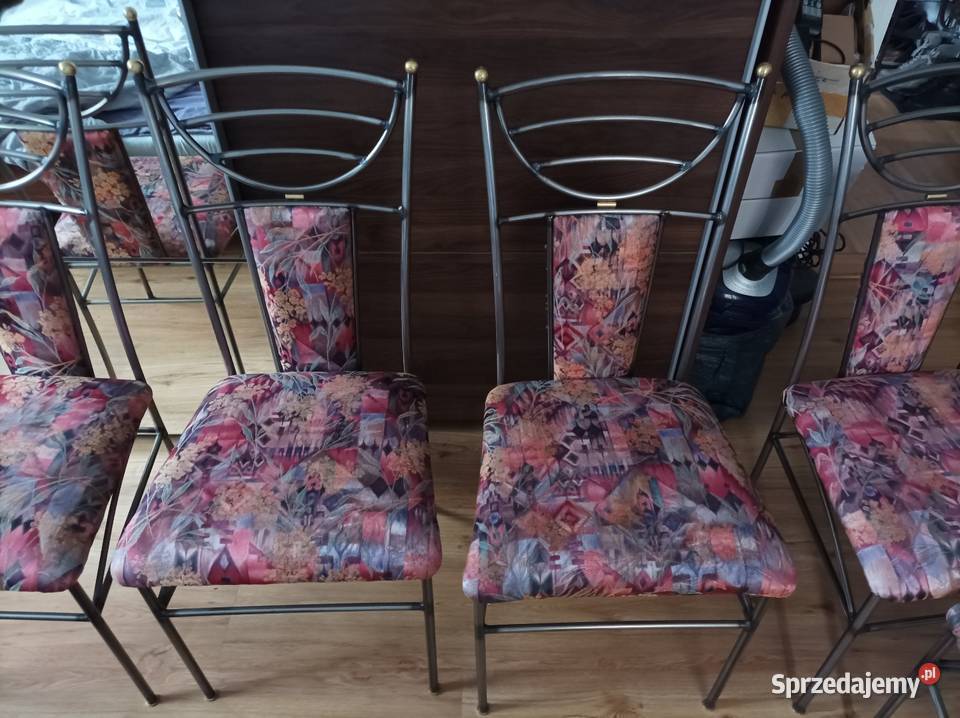 6 sztuk krzeseł z stali nierdzewnej lakierowane