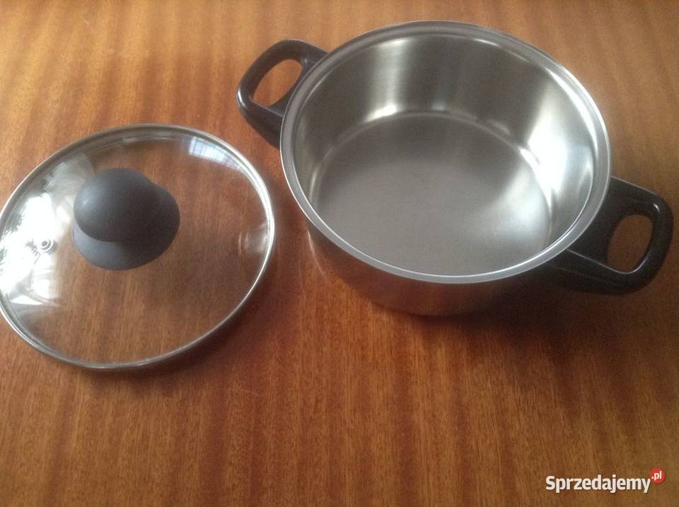 Rondelek ze stali nierdzewnej szklana pokrywka Opole sprzedam