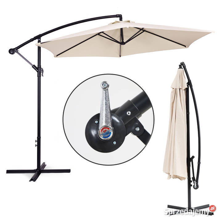 Parasol ogrodowy duży na wysięgniku składany 3 m Smogorzów