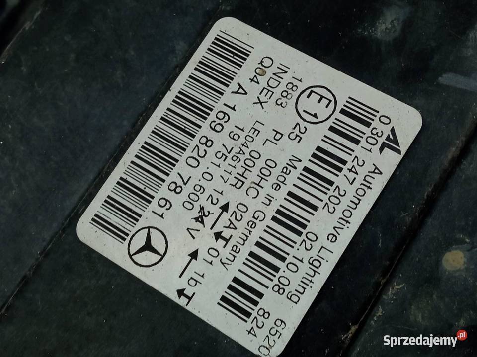 LAMPA PRZÓD PRAWA EU A1698207861 MercedesBenz