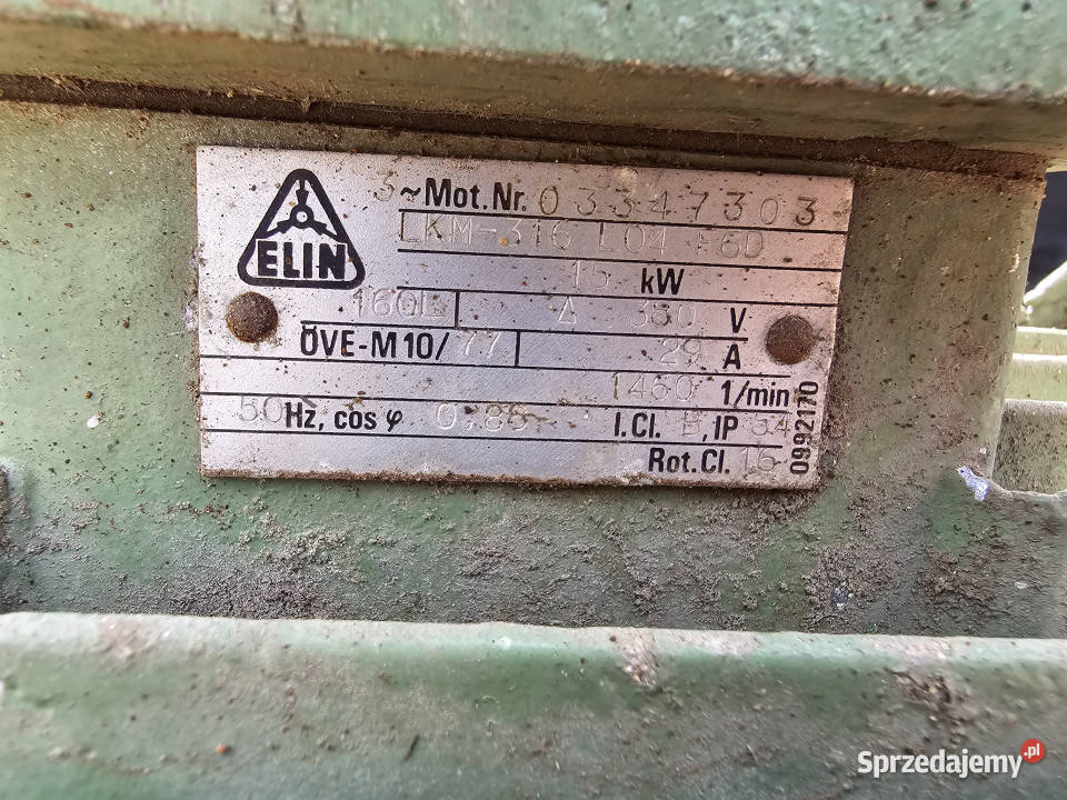 Silnik elektryczny 15 kW ELIN z przewodem LKM316 Generatory warmińsko-mazurskie Korpele