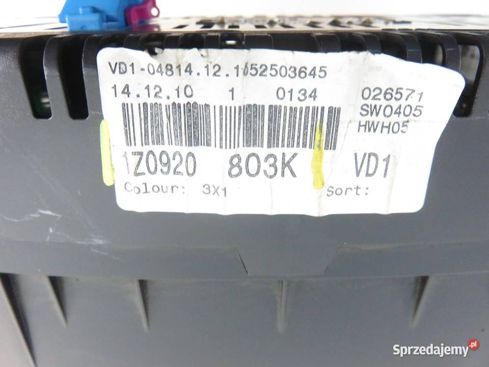 LICZNIK SKODA OCTAVIA II 16 BSF 1Z0920803K Części samochodowe