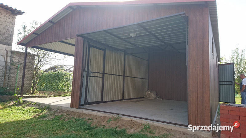 Garaż Blaszany Drewnopodobny z zadaszeniem 30m2 Kolbuszowa