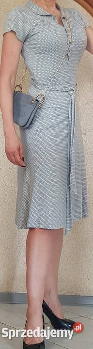 Sukienka szara zapinana pasek długa kobieca sexy H&M świętokrzyskie Kielce