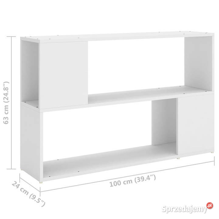 Szafka na książki biała 100x24x63 materiał