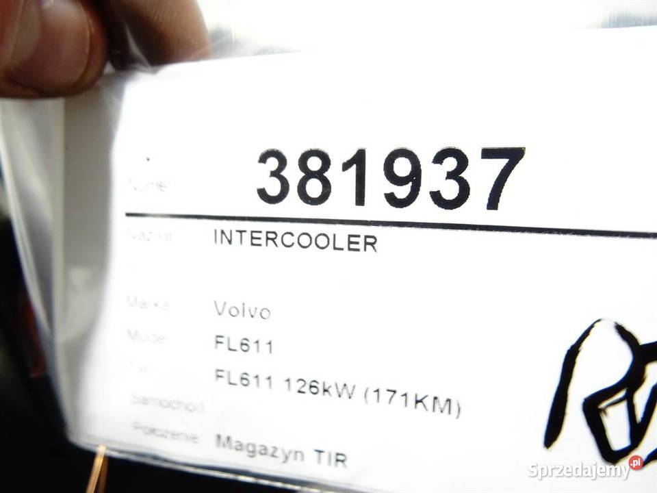 INTERCOOLER VOLVO FL6 55 209 8500 CHŁODNICA