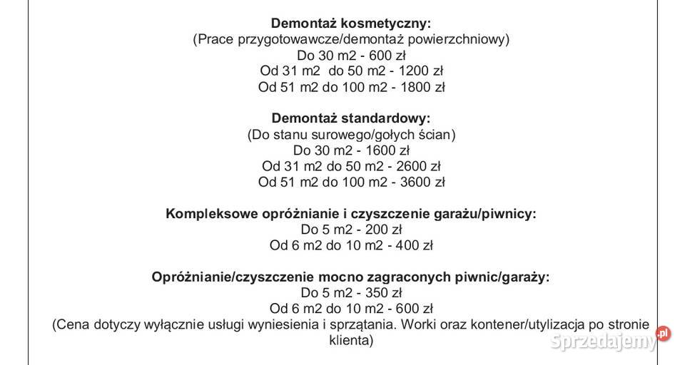 Sprzątanie remonciedemontaż mieszkańopróżnianie Pozostałe Katowice