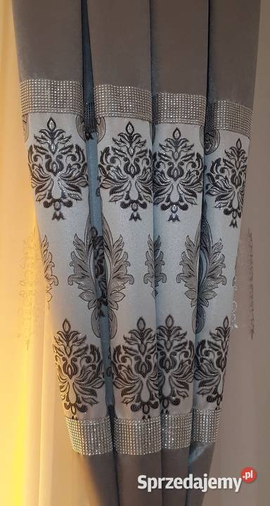 Zasłony blackout srebrny ornament mazowieckie sprzedam
