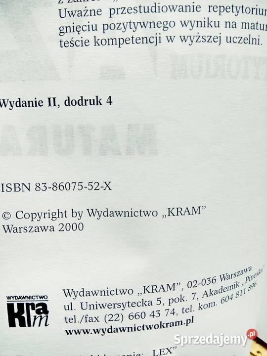 Historia Polski repetytorium maturalne Kram mazowieckie Warszawa