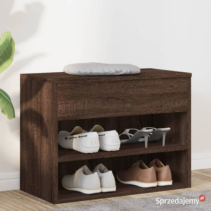 Ławka z miejscem na buty brązowy dąb 60x30x45 Na buty Na buty Warszawa sprzedam