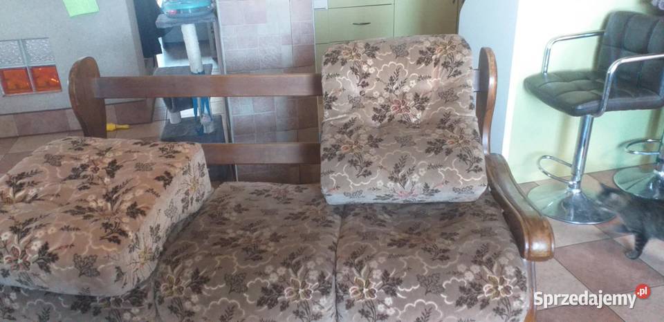 Meble Holenderskie sofa i 2 fotele do renowacji Niedźwiedzice