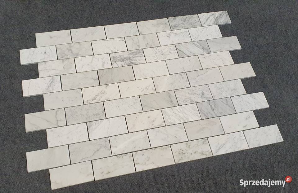 Mozaika Bianco Carrara Bricks matowa Płytki uniwersalne Wykończenie Bielawa