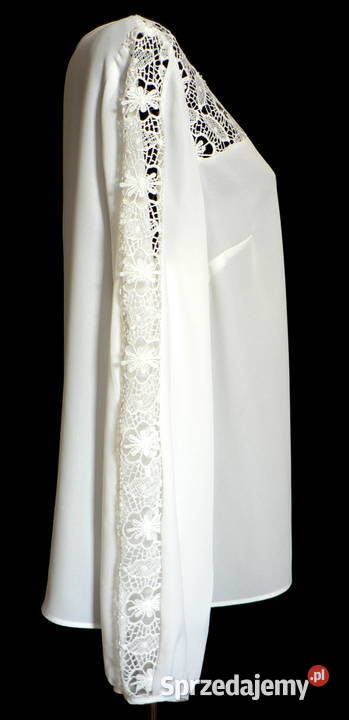 FF piękna biała bluzka z koronką4446 Bluzki i koszule Łódź