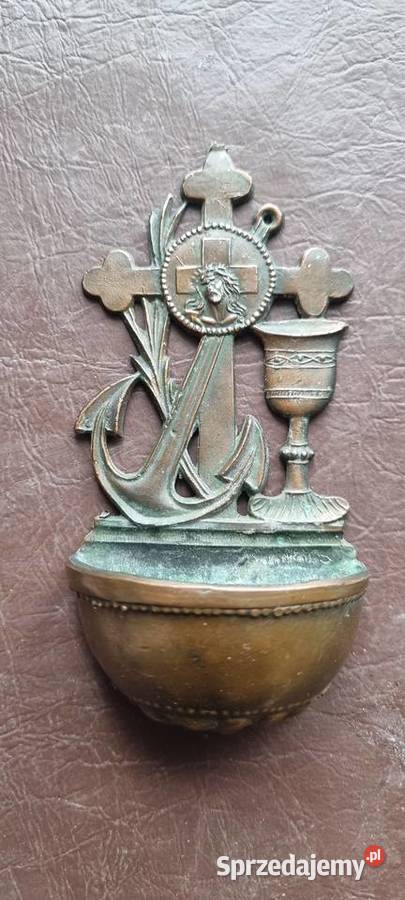 Mosiężna domowa kropielnica zabytkowa Kraków