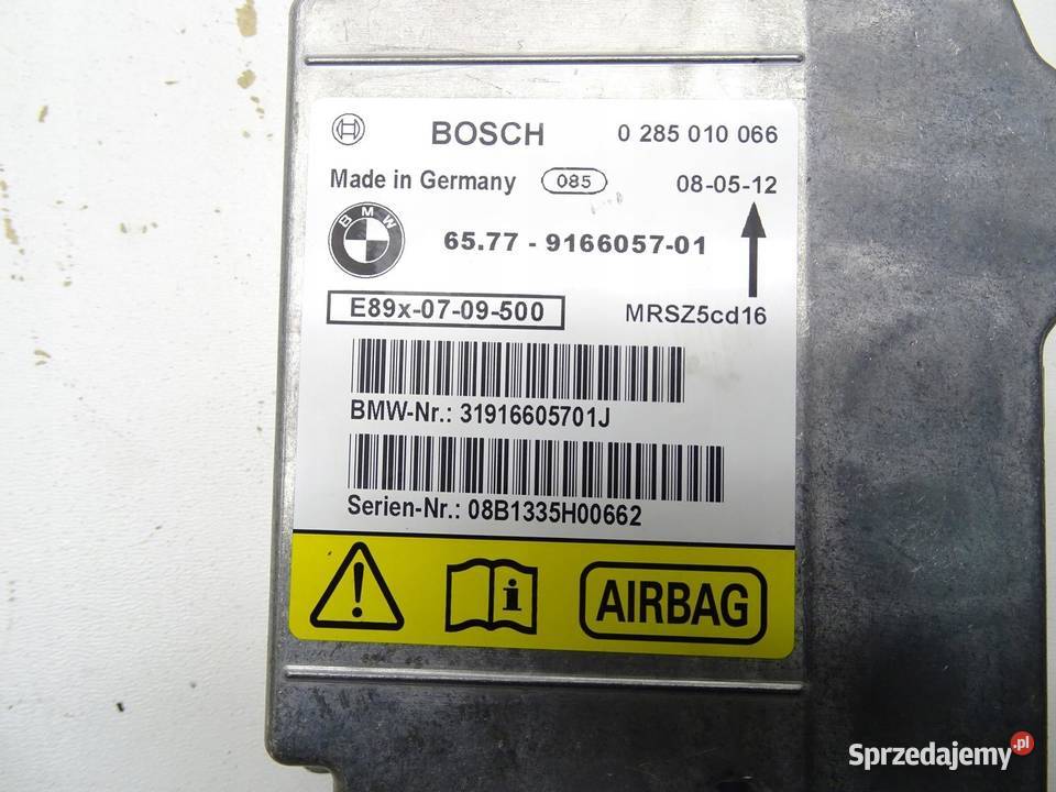 MODUŁ SENSOR AIRBAG BMW E90 E91 E92 9166057 sprzedam
