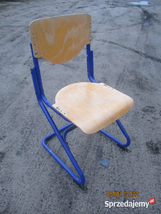 Krzesło metalowe regulowane.