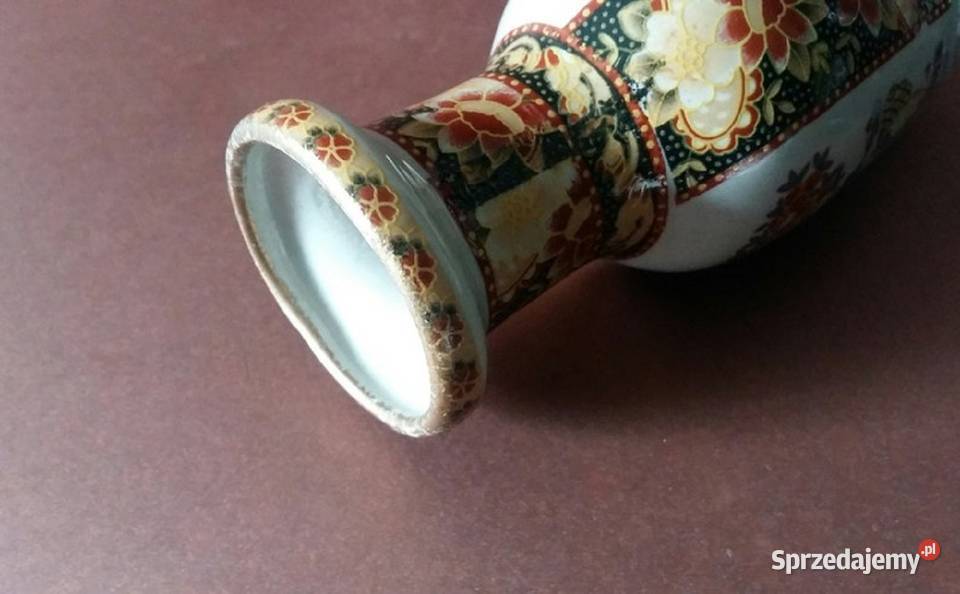 Vintage Wazon Zhong Guo Zhi ZaoSatsuma Japonia Porcelana i szkło pomorskie