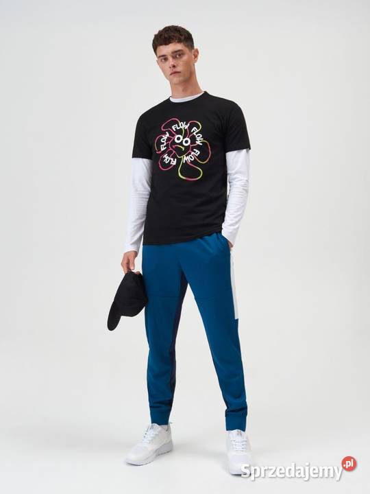 tshirt męski z kontrastowym nadrukiem Sinsay Olkusz