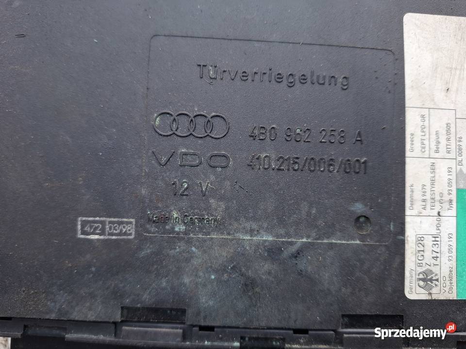 Sterownik Moduł Komfortu Audi A6 C5 24 B lubelskie Wisznice