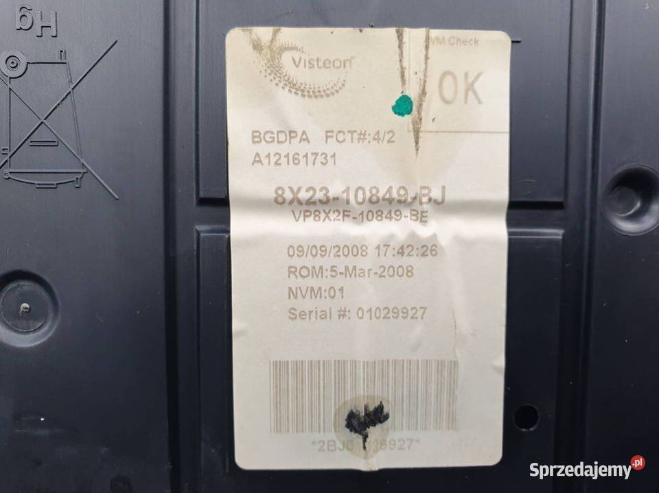 LICZNIK ZEGAR JAGUAR XF 8X2310849BJ osobowe Pozostałe Lipno
