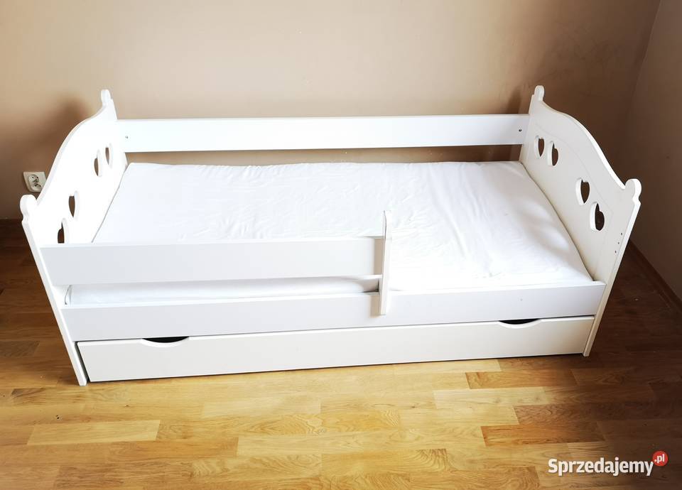 Białe łóżko dziecięce Laura 160x80 z barierką i mazowieckie Warszawa
