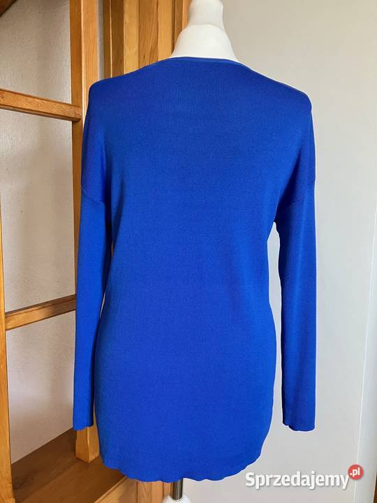 Nowy elegancki chabrowy włoski sweter bluzka Bez wzoru sprzedam