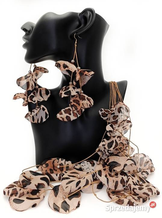 Komplet Biżuterii Naszyjnik Kolczyki Panterka Warszawa