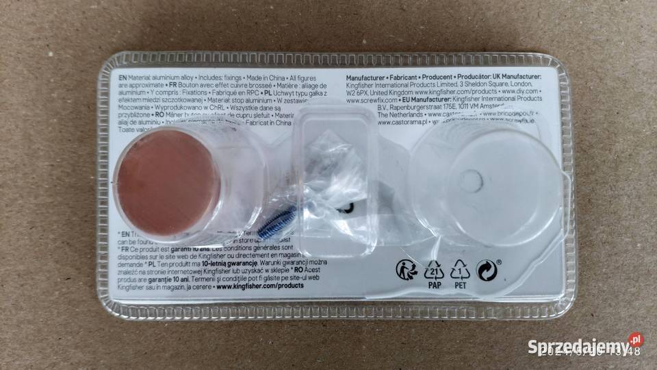 Uchwyt meblowy GoodHome Gomasio gałka miedź 2cm Dom i Ogród Częstochowa