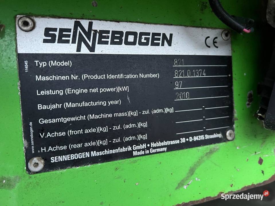 Sennebogen 821 Koparka przeładunkowa chwytak do Koparki Kołodziejewo sprzedam