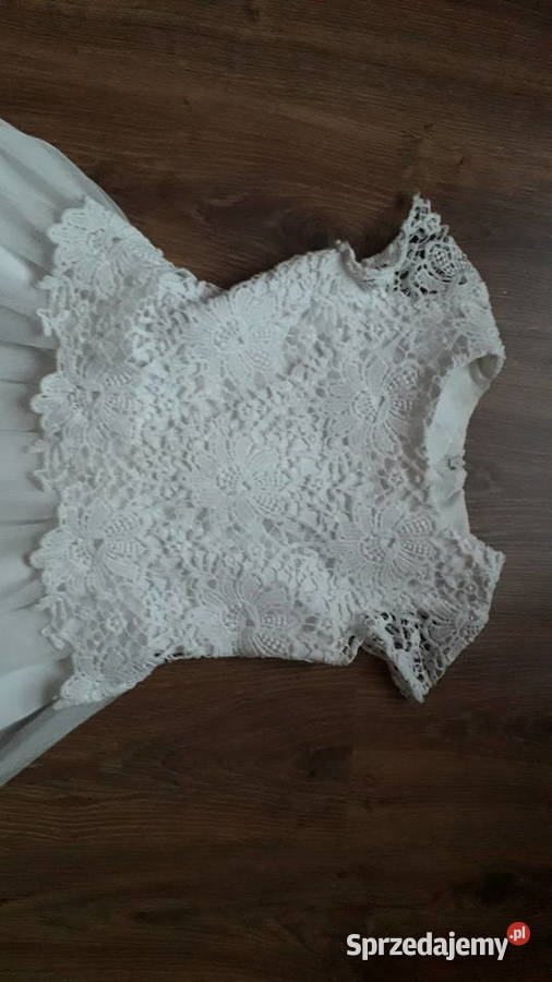 Sukienka biała r 134 6 lat+ Jarocin