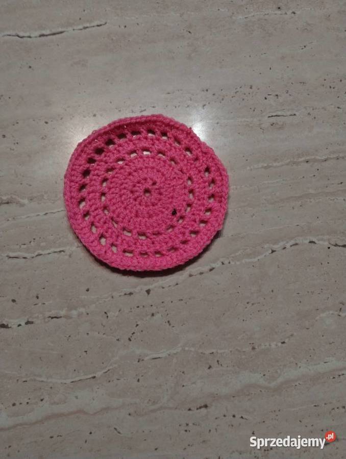 Szydełkowa podstawka pod kubek wielokolorowy Nieżywięć