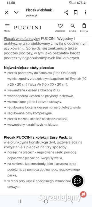 Plecak puccini szary Torby, plecaki i walizki Wrocław