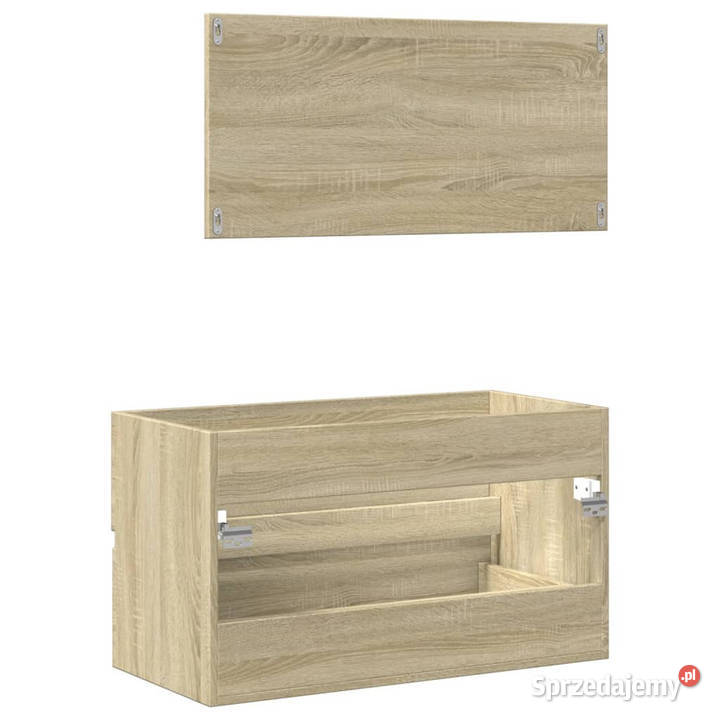 Szafka łazienkowa z lustrem dąb sonoma 80x385x45 Warszawa