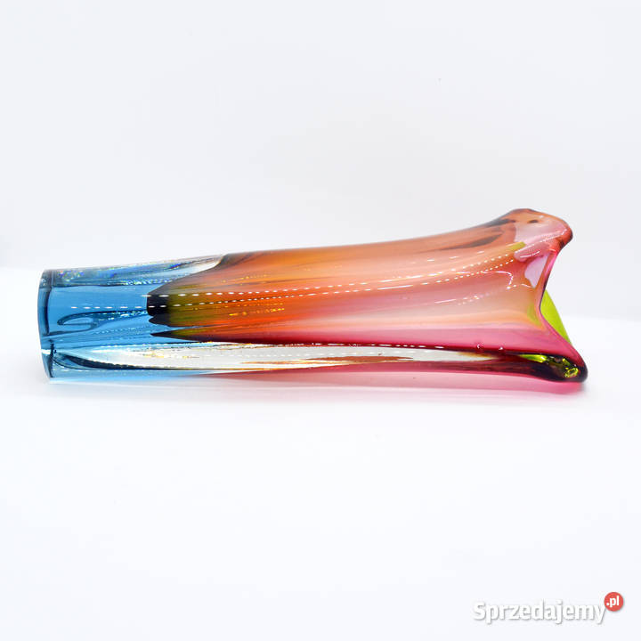 Barwny wazon proj J Rozinek Borskie Sklo lata 60