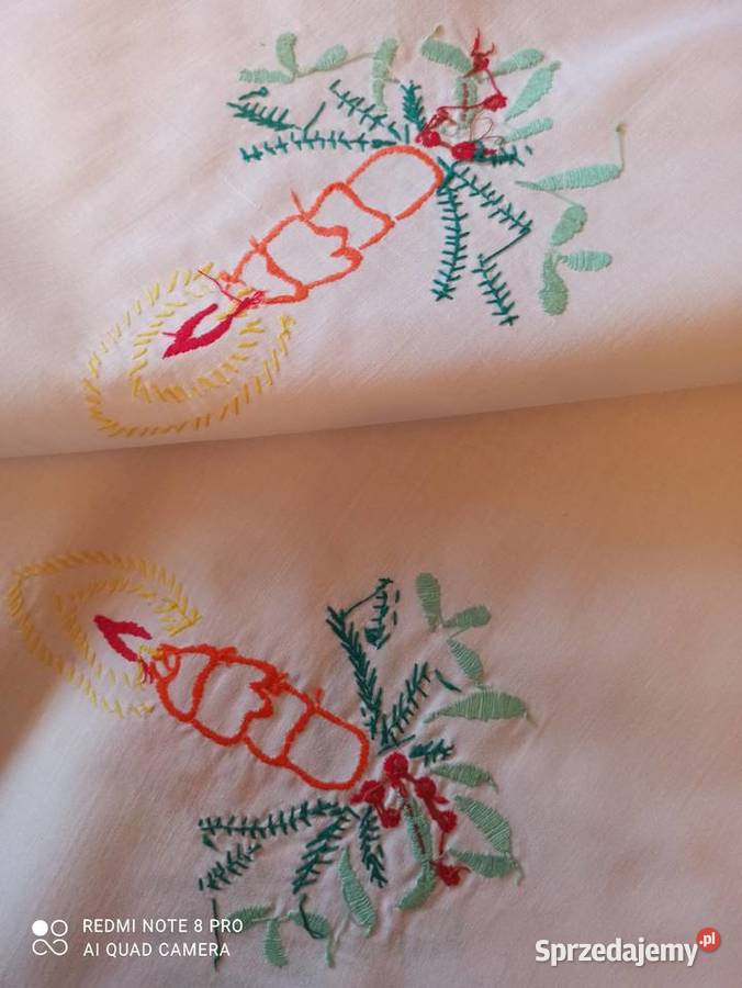 Serweta bieżnik świąteczny ręcznie haftowana 100 podlaskie